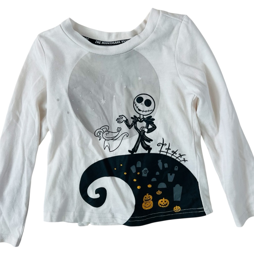 Disney The Nightmare Before Christmas Long Sleeve Tee Glow In The Dark Shirt